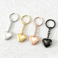 Ywyougang Porte-clés Cœur Vierge Minimaliste 4 Couleurs avec Breloque Cœur pour Photo, Accessoire Clé Saint-Valentin