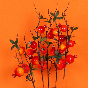Arreglo de Flores Artificiales de Granada Kch, Rojo, 2 Colores, Tallo Individual, Decoración para el Hogar, Decoración DIY para Interiores y Exteriores - Product Image 1