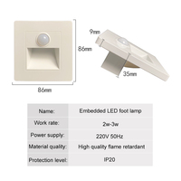 Lumière LED murale encastrée pour escalier intérieur, détecteur de mouvement corporel automatique marche/arrêt, éclairage d'angle, marches, couloir