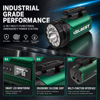 Démarreur multifonctionnel avec pompe à air, alimentation 37Wh, lampe torche LED pour véhicules essence et diesel