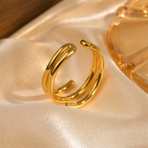 Anillo Abierto de Acero Inoxidable Hipoalergénico Personalizado, Diseño Transparente, Anillo Ecológico para la Fabricación de Joyas - Product Image 1