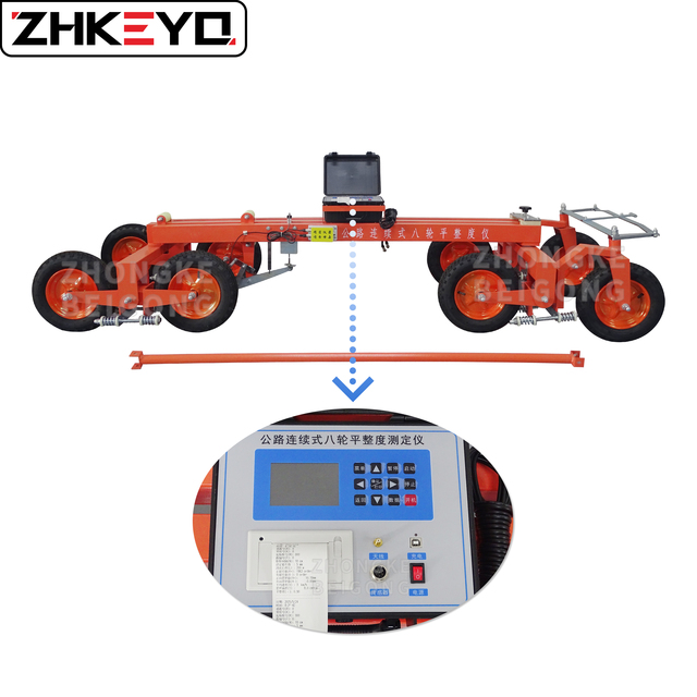 Continuous Eight-Wheel Flatness Tester Road Pavement Profilometer Pavement Texture Profile Meter