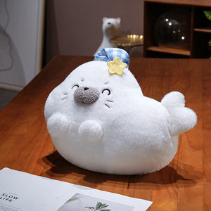 Zachte zeedierzeehond baby slaapgoed welterusten zacht pluizig stof knuffeldier 3-in-1 pluche kussen voor huisdecoratie - Product Image 2