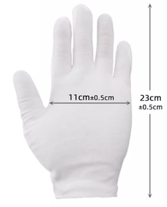 Guantes de trabajo de algodón orgánico, finos, blancos, 100% - Product Image 3
