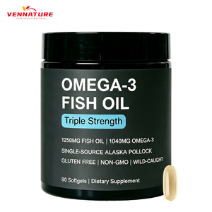 Olio di Pesce Omega <span class=keywords><strong>3</strong></span> Personalizzabile per Nutrizione Sportiva 1000mg 1250mg, Concentrato Naturale di EPA DHA da Pollock Selvaggio dell'Alaska in Capsule Softgel - Product Image 1