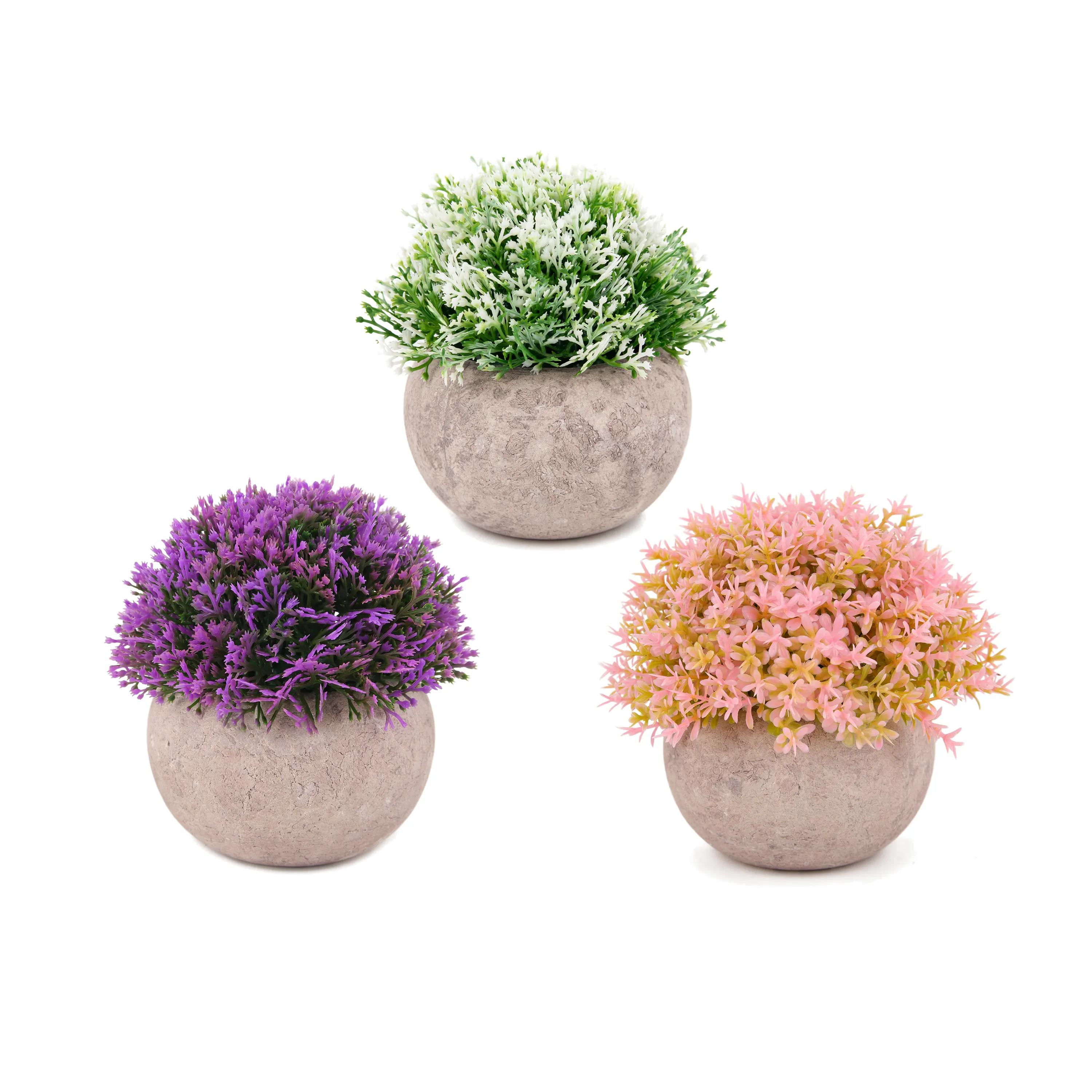 Toptan küçük çim bonsai bitkiler dekor plastik yapay mini hava bitkileri bonsai doğal ev dekorasyon için, 3 set