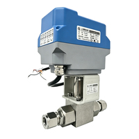 Vanne à bille électrique à raccordement 3 voies en acier inoxydable 316L haute pression, modulante 4-20mA DN8-DN50