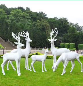 クリスマストナカイグラスファイバー動物クリスマスシカ像装飾樹脂鹿の彫刻 - Product Image 3