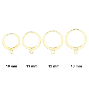 ठीक वास्तविक 14k सोने से भरी हुई महिलाओं के लिए आभूषण परिवारीर हूप इयररिंग्स के लिए 925 चांदी की बालियां - Product Image 2