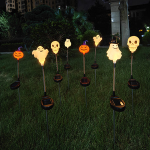 Luces Solares Oscilantes de Calabaza Fantasma de Halloween Yuntu, Luz LED de Calavera Brillante para Estaca, Decoración de Paisaje Exterior con Cara de Fantasma - Product Image 3