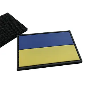 Campione gratuito di toppe bandiera ucraina in gomma PVC accetta patch tattica personalizzata in pvc 3 D per borse e abbigliamento con prezzo più economico