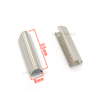 Haute qualité Rectangle métal denté vêtements queue pince ceinture embouts en laiton ceinture accessoires