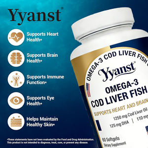 Huile de foie de morue et oméga-3 de HAUTE QUALITÉ (EPA & DHA) en gélules souples – Favorise la santé cardiaque, la fonction cérébrale et renforce l'immunité - Product Image 3