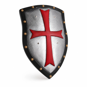 Escudo de Caballero Medieval Personalizado de Espuma Segura para Disfraz de Juego de Rol - Escudo Rojo/Negro Coleccionable Decorativo Unisex Edades 14+ - Product Image 2