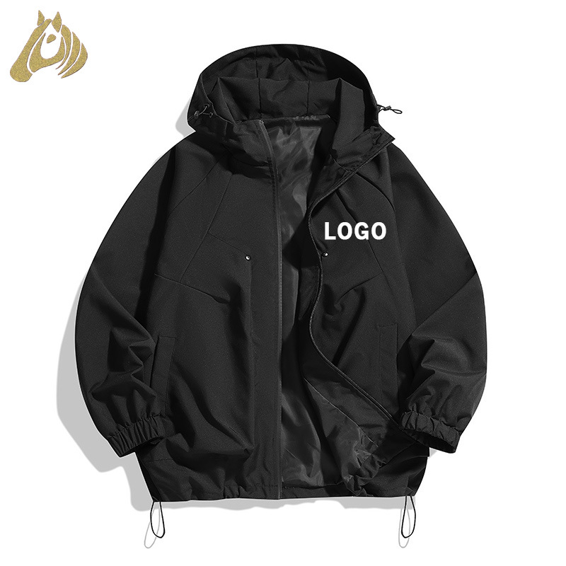 Fast Delivery Men Jacket Windbreaker Black