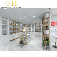 Meubles de présentation de magasin en or à grille légère et luxueuse, présentoir cosmétique, comptoir de présentation cosmétique