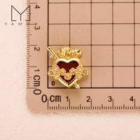 Pendentif en cristal délicat Yammy YYS035 pour femmes, joli connecteur en forme de cœur sacré, fabrication de collier, bracelet, charme en or 18 carats pour cadeau