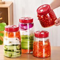 Bocaux en verre hermétiques multi-tailles pour commande en gros avec couvercles ventilés en plastique pour aliments pour bébés, miel, cornichons, confiture, gelée, conserves, sauces
