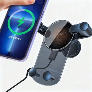 Высококачественное беспроводное автомобильное зарядное устройство 2-в-1 мощностью 15 Вт с быстрой зарядкой, вращением на 360 градусов, автоматическим креплением и держателем для телефона из АБС-пластика - Product Image 3
