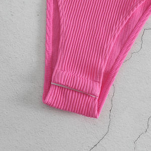 Combinaison moulante sexy de haute qualité sans couture côtelée pour femmes, sans manches, col rond, basique, string, respirante, non tissée, gainante, amincissante - Product Image 4