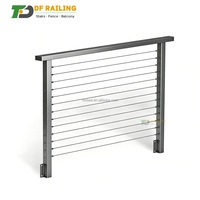 Lot de 2 garde-corps en câble DF pour terrasse et escalier, 50*25mm, pour intérieur et extérieur, avec rail supérieur 30*50mm, longueurs 48", 72", 96"