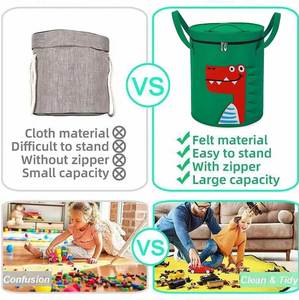 Slide Away Toy With Zipper Play Mat Kids Organizer Storage <b>Bin</b> for Toys - Product Image 2
