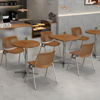 Ensemble de mobilier de restaurant moderne en cuir et bois, style McDonald's, avec banquette, table et chaises, écologique et durable
