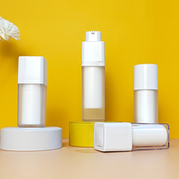 Flacon pompe sans air de luxe 15ml 30ml 50ml, carré ou rond, en plastique, pour lotion cosmétique et shampoing