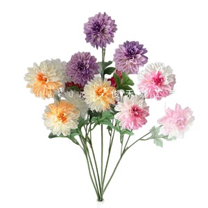 Flores Artificiales de Dalia Junheyuan, 3 Cabezas, Tallo Único, Arreglo Floral de Seda para Decoración de Bodas y Salas de Estar - Product Image 5