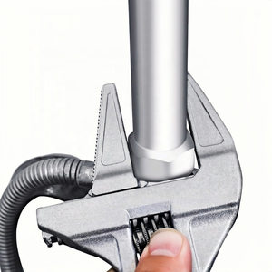 Clé de plomberie pour salle de bain, à poignée courte, grande ouverture, outil réglable 6-68 mm, en aluminium argenté, clé à double usage - Product Image 2