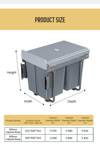<span class=keywords><strong>Tiroir</strong></span> de recyclage <span class=keywords><strong>coulissant</strong></span> de tri 40 litres <span class=keywords><strong>armoire</strong></span> ménage caché <span class=keywords><strong>cuisine</strong></span> poubelle déchets <span class=keywords><strong>avec</strong></span> couvercle poubelle retirer grand - Product Image 5