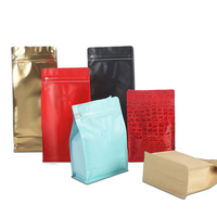 Feuille d'aluminium mate imprimée sur mesure 100g 250g 500g 1kg Sac à café en plastique à fond plat de 12 oz avec valve
