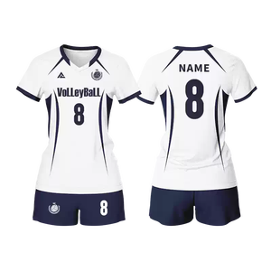 Seragam Jersey Olahraga Voli Custom Sublimasi, Cepat Kering, Bernapas, Unisex, 100% Polyester - Product Image 1