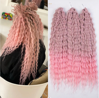 Vente en gros d'extensions capillaires Goddess Hair en fibre haute température, 30 pouces, pour tresses au crochet Water Wave et Deep Wave, à double trame, fabriquées à la machine