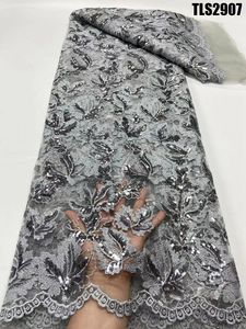 El último vestido de novia de encaje de <span class=keywords><strong>lentejuelas</strong></span> aso ebi de moda con <span class=keywords><strong>lentejuelas</strong></span> brillantes Encaje de malla francesa con <span class=keywords><strong>lentejuelas</strong></span> de colores - Product Image 5