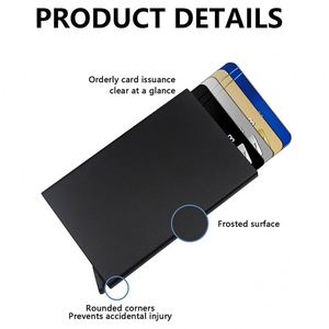Porte-cartes minimaliste Siy1877, fin, anti-RFID, en aluminium, avec système pop-up - Product Image 2