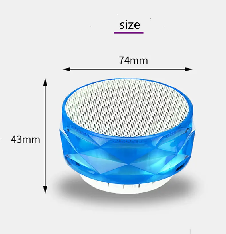 A20 Diamond Shape Night Light Multi-Colored auto-Changing RGB LED Diamond Shape Portable Wireless Blue tooth Handsfree Speaker