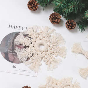 Napperons en coton rotin rond bohème chic napperons à la mode pour table à manger - Product Image 2