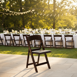 Resin Folding <b>Chair</b> Mahogany-Comfortable & Foldable Modern Design Water Resistant for Weddings Banquets & Special <b>Occasions</b> - Product Image 1