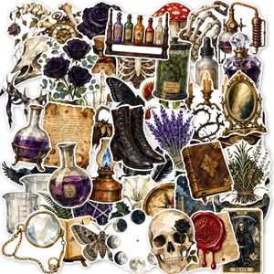 50 Pegatinas de Graffiti Gótico <span class=keywords><strong>Medieval</strong></span> para Decoración de Libros y Teléfonos, Pegatinas de <span class=keywords><strong>Brujería</strong></span> - Product Image 1