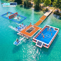 Plataforma Flotante Inflable Comercial Tipo Cabana con Tecnología Drop Stitch, Isla Flotante para Ocio Acuático, Ideal para Resorts y Fiestas en el Mar