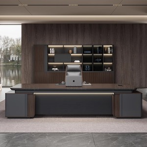 Sang Trọng Hiện Đại Modular Đồ Nội Thất Văn Phòng L-Hình Điều Hành Cán Bộ Ông Chủ Bằng Gỗ Bàn Máy Trạm Mdf Gỗ Bảng Điều Chỉnh Bảng Đặt Nhà Sử Dụng - Product Image 5