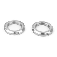 Écrou rond fendu à droite en acier inoxydable 304 de marque QD, finition brute, verrouillage de précision impérial M10-M200