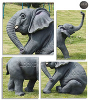 Décoration de jardin en fibre de verre Sculpture d'éléphant animal grandeur nature Statues moules à vendre