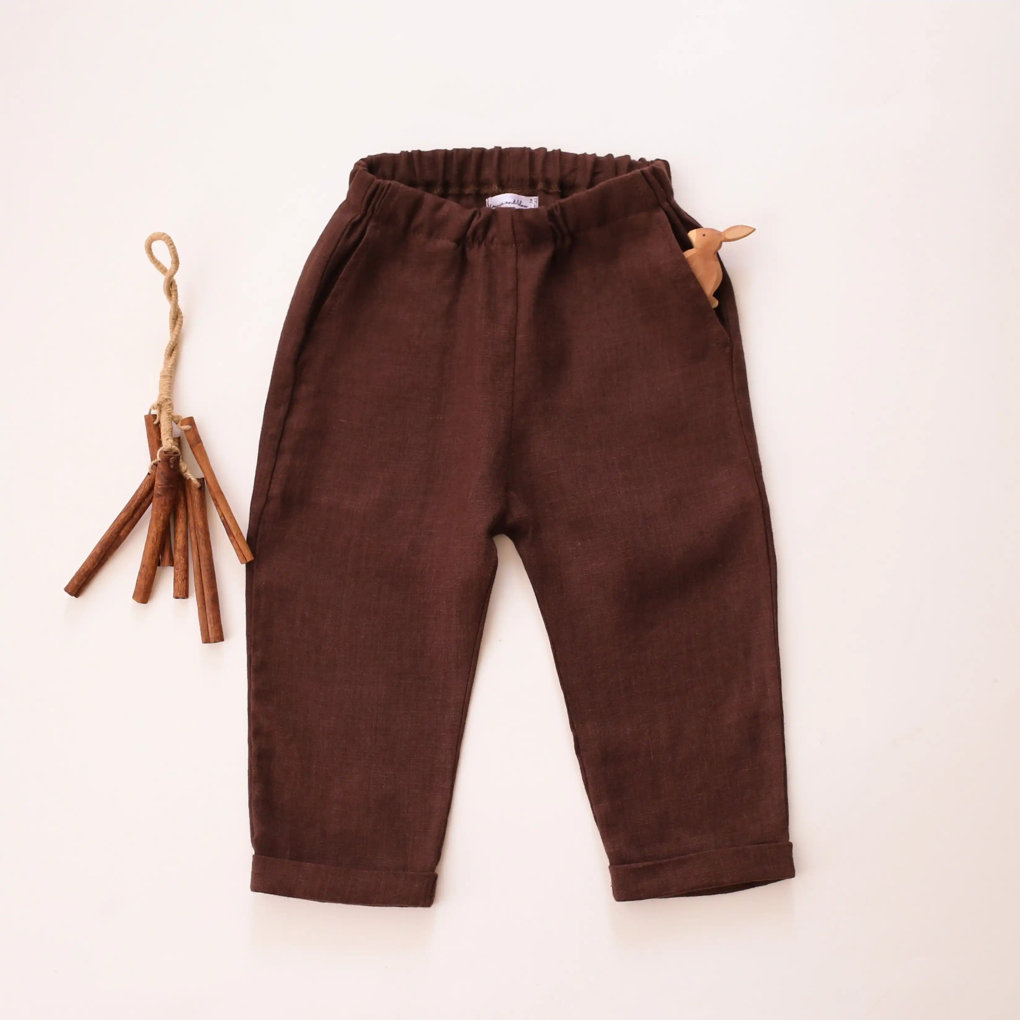 Wholesale New design fashion Autumn baby boy casual pants Linen solid color toddler baby pants