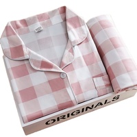 En Gros Ensemble de Pyjama pour Femme Rose de Luxe à Imprimé en Soie de Lait Brossée 2 Pièces Vêtements de Nuit