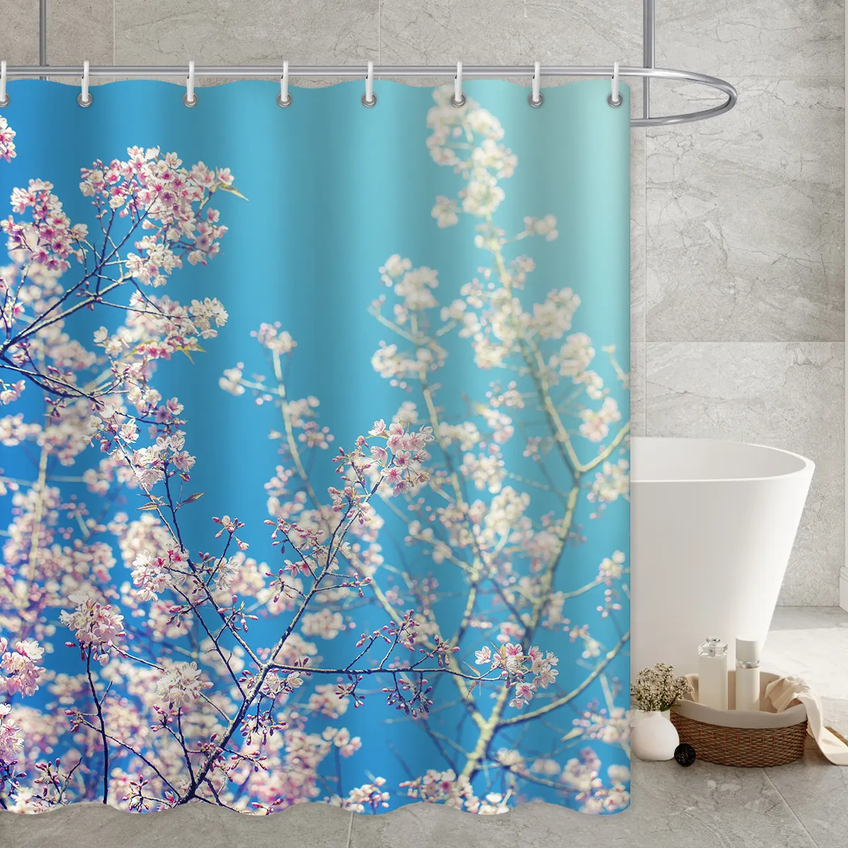 Настенная занавеска для душа с цветами, водонепроницаемый декор для ванной комнаты, современные аксессуары для ванны, занавески с крючками, декоративные цветы