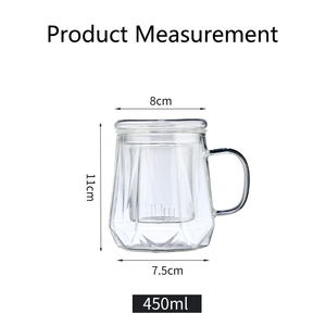<span class=keywords><strong>Mug</strong></span> <span class=keywords><strong>à</strong></span> café moderne en verre borosilicate résistant aux chocs thermiques avec infuseur <span class=keywords><strong>à</strong></span> thé intégré, écologique, option multicolore - Product Image 6