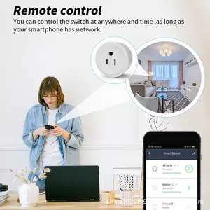 Homekit 10A Smart US-Steckdose Wifi-fähiger Smart Plug Funktioniert mit Alexa und Google Assistant White Key Power