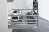 Panier de rangement carré en acier à trois côtés grande capacité pour armoires de cuisine - Fabricants et grossistes en quincaillerie